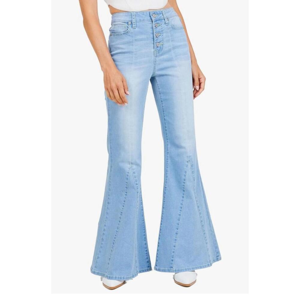 Altar'd State Women's Janice Fit and Flare Jeans High Waisted Wide Leg - Picture 2 of 10